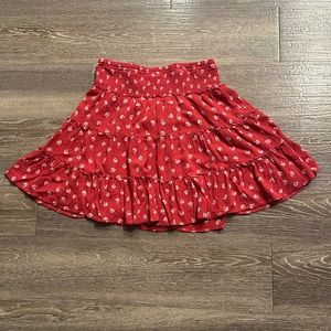 American Eagle Red Ruffle Skirt